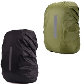 MOPHOEXII 2 Pack Waterproof Rain Cover for Backpack, Backpack Rain Cover with Reflective Strip,Rucksack Rain Cover for Bicycling/Hiking