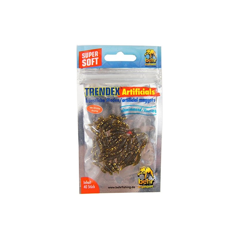 40 Synthetic Maggots Rubber Trout Bait - bronze glitter