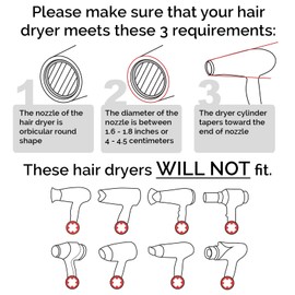 M Hair Designs Collapsible Silicone Diffuser for Hair Dryer Nozzle 1.6-1.8 inch Diameter | Hair Dryer Attachment for Curly and Wavy Hair (Black)