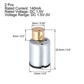 sourcing map Micro Mini Vibration Motors Strong Power DC 1.5V-3V 140mA 22.5x12mm Electric Vibrating Motor 5Pcs