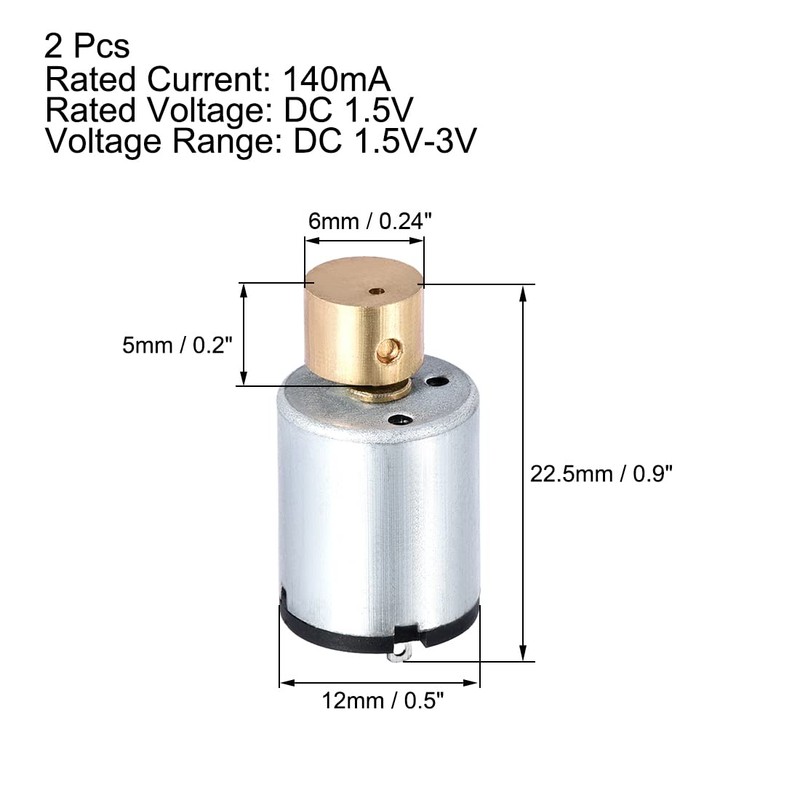 sourcing map Micro Mini Vibration Motors Strong Power DC 1.5V-3V
