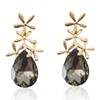 Navachi - 18K Gold Plated Base Metal Pear Cut Black