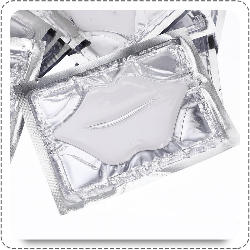 25 Piezas Mascarilla de Gel para Labios, Fibra Vegetal