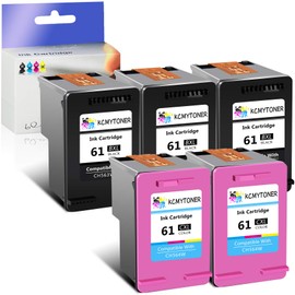 KCMYTONER 61XL Remanufactured Ink Cartridge Replacement for HP 61 XL Compatible with Envy 4500 5335 OfficeJet 2624 4634 DeskJet 1015 2050 Printer (3 Black, 2 Tri-Color)