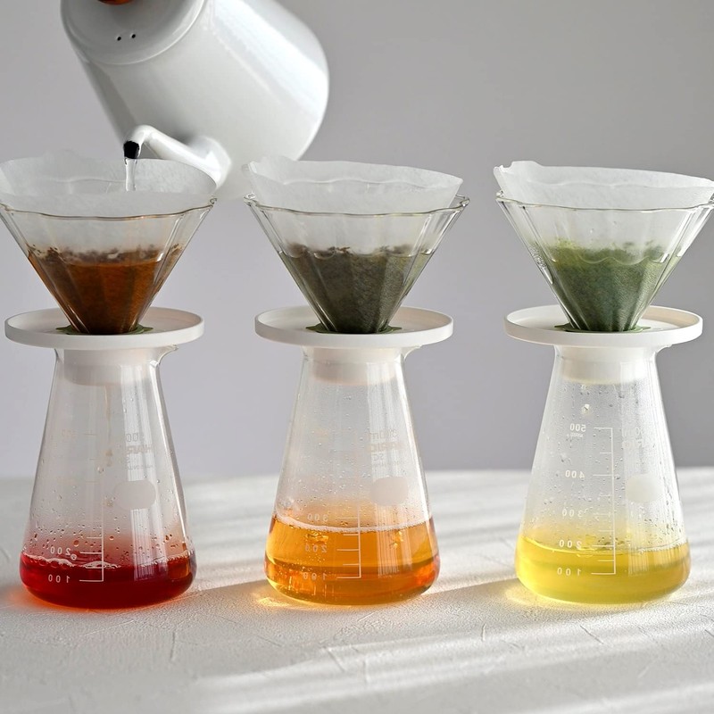 HARIO CDB-3012-W Tea Dripper Bouquet Server Set, For 1 to