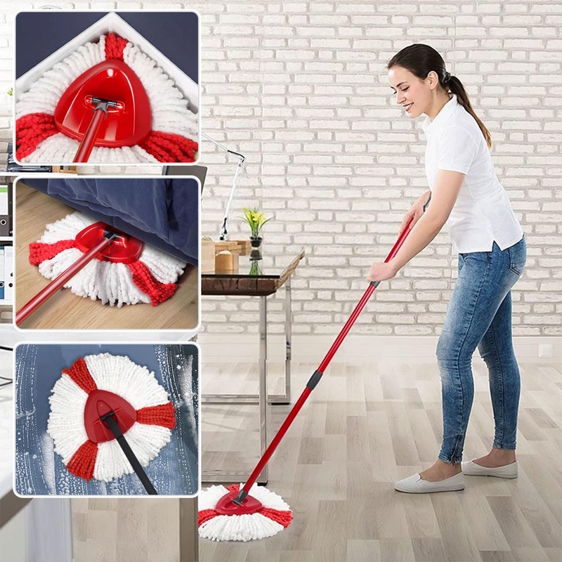 6 Pack Mop Replacement Heads Compatible with O-Cedar EasyWring Spinning