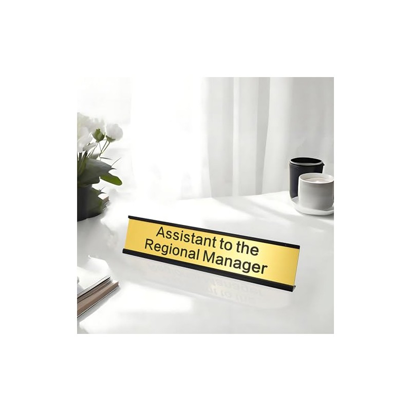 Assistant to the Regional Manager Desk Sign Gold Funny Office