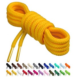 Birch Round Shoelaces 27 Colors 3/16" Thick Shoe Laces 4 Different Lengths (29.5" (75cm) - S, Sunflower Yellow)