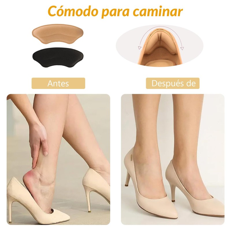 Almohadillas de Talón, 6 Pares Talonera para Zapatos, Protectores de
