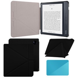 Fit for Kobo Libra H2O Case e-Reader, Lightweight Premium PU Leather Protective Cover with Auto Sleep/Wake, Black. (Black, One Size)