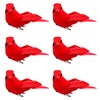 6PCS Christmas Cardinal Birds with Clips - 2.76 Inch Artificial
