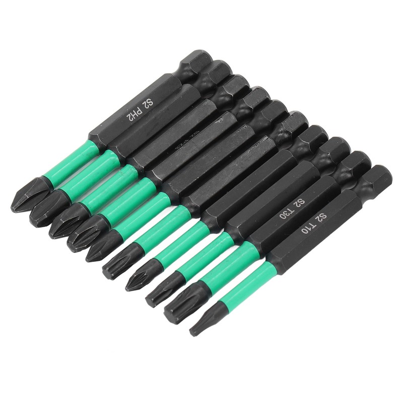 10Pcs Magnetic Screwdriver Bit Set Cross Star Non Slip High