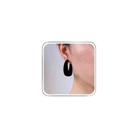 TseenYi Black C Shape Earrings Plush C Round Hoop Earrings Black Lightweight C Shape Earrings Vintage Plush Geometric Exaggerated Earrings Jewelry for Women and Girls