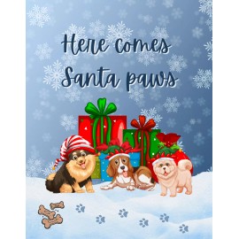 Sign Me Up By Diana Here Comes Santa Paws Holiday Sign or Door Hanger