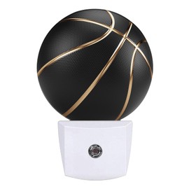 GANTINIR Basketball Night Light Sport Ball Night Lights LED Lamp Round Plug into Wall Nightlight with Dusk to Dawn Sensor Home Hallway Stairway Kitchen Decor