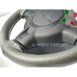 Shades of Tuning Ltd FITS MAN TGX 00-20 GREY PERF LEATHER STEERING WHEEL COVER | DIFF STITCH