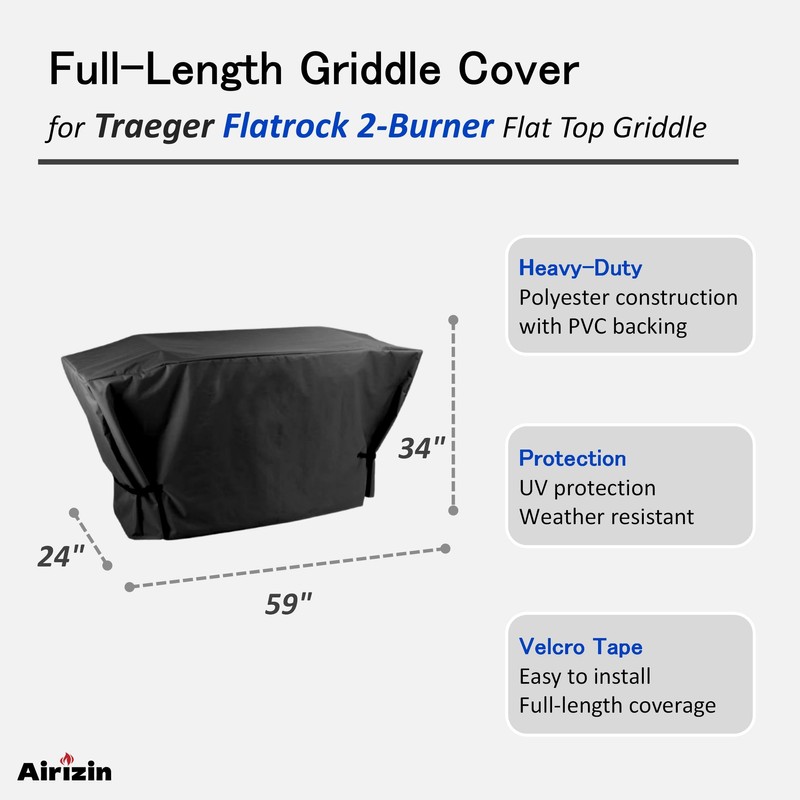 Full-Length Grill Cover for Traeger Flatrock 2-Burner Zone Grill,for Traeger