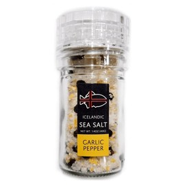 Garlic Pepper - Icelandic Sea Salt - Type: 40gr Grinder (Adjustable)