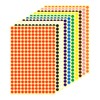 10 Sheets/2600 PCS Coloured Dot Stickers 10 Colours Round Color