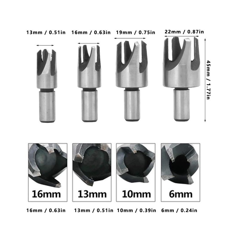 Tenon Cutter Drill Bit Carbon Steel Plug Cutter Tool for