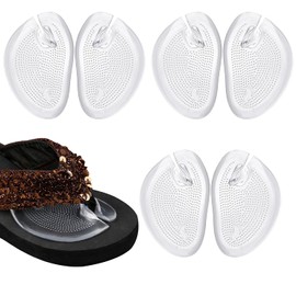 3 Pairs Transparent Silicone Thong Sandal Self-Adhesive Forefoot Cushion with Toe Protectors Flip-Flop Non-Slip Gel Inserts Foot Grip Pads Toe Guards Cushion for Women Men
