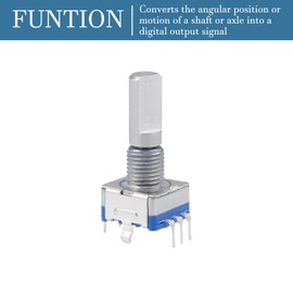QUARKZMAN EC11 Encoder Code Switch Potentiometer 360 Degree Rotation for Volume Control or Data Selection on LED or LCD Display [7 Pins 20 mm Wave] Pack of 2