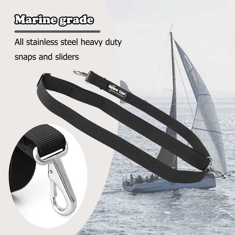 Adjustable Bimini Top Straps,Marine Awning Webbing Straps with Stainless Stee