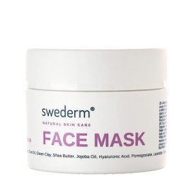 swederm Face Mask 4-in-1 Face Mask Moisturising Mask for Face with Hyaluronic Acid Cleansing Green Clay Mask Face Care for Dry Fat Skin Moisture Cleansing 100 ml