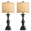 BOBOMOMO 27" Farmhouse Table Lamp Set of 2 with USB