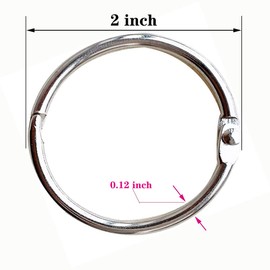 Metal Book Rings 2 Inch, Loose Leaf Binder Ring(8 Pack) for School, Home or Office