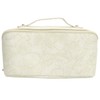 Makeup Cosmetic Bag Large Capacity Embossed Pattern Multifunctional Divider PU