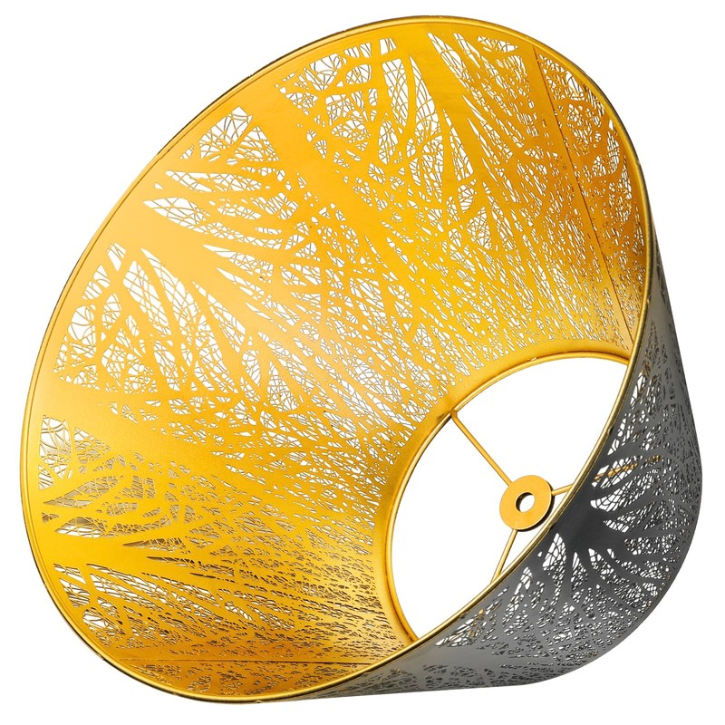 Medium Lamp Shade, ALUCSET Barrel Metal Lampshade with Pattern of