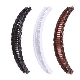 3PCS Brown, White, Black Banana Clips Hair Clincher Combs Bananas Vintage Large Hair Clip for Thick Banana Clips Set for Women Stylish Hair Accessories Ponytails, Fishtails, and More Hair Accessories