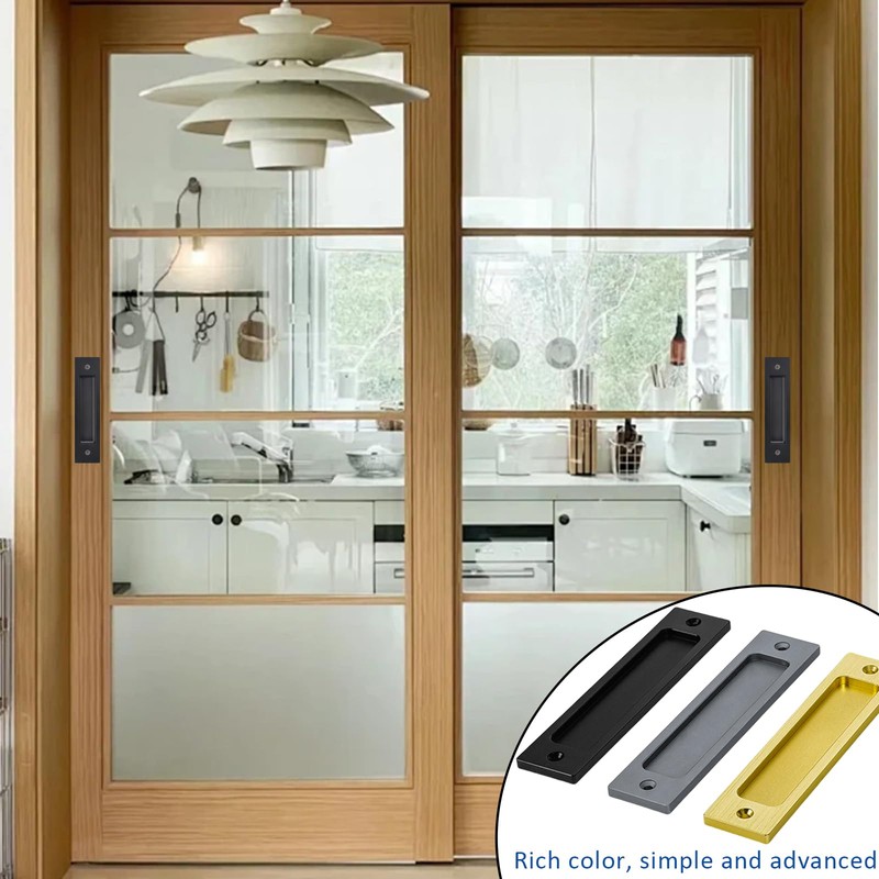 2 Pack Barn Door Handles, 6 Inch Flush Door Pull,