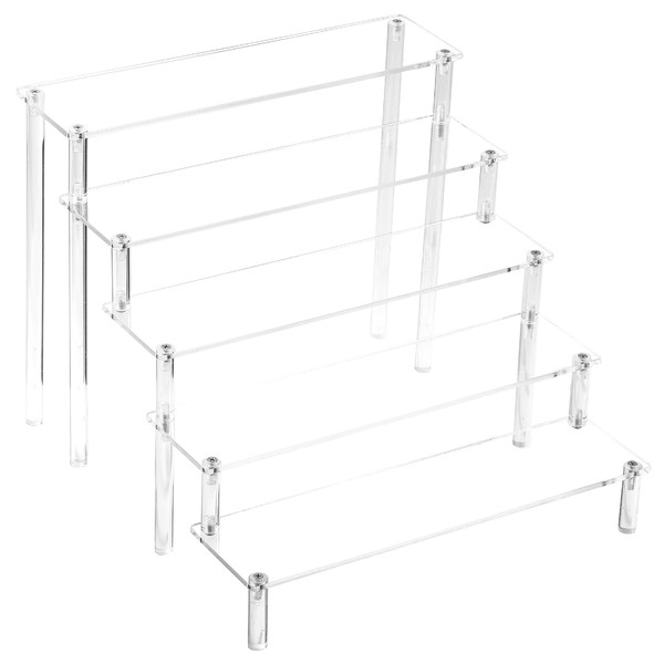 Figure Acrylic Clear Display Collection Case Shelf Stand (Clear, 5
