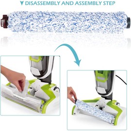 KEEPOW Hardwood Floor Brush Roll Replacement Compatible with Bissell Crosswave 1926,Also for Bissell Crosswave Pet Pro 1785, 2306a Cordless Wet Dry Vac,Part # 1608022 & 160-8022, 2-Pack