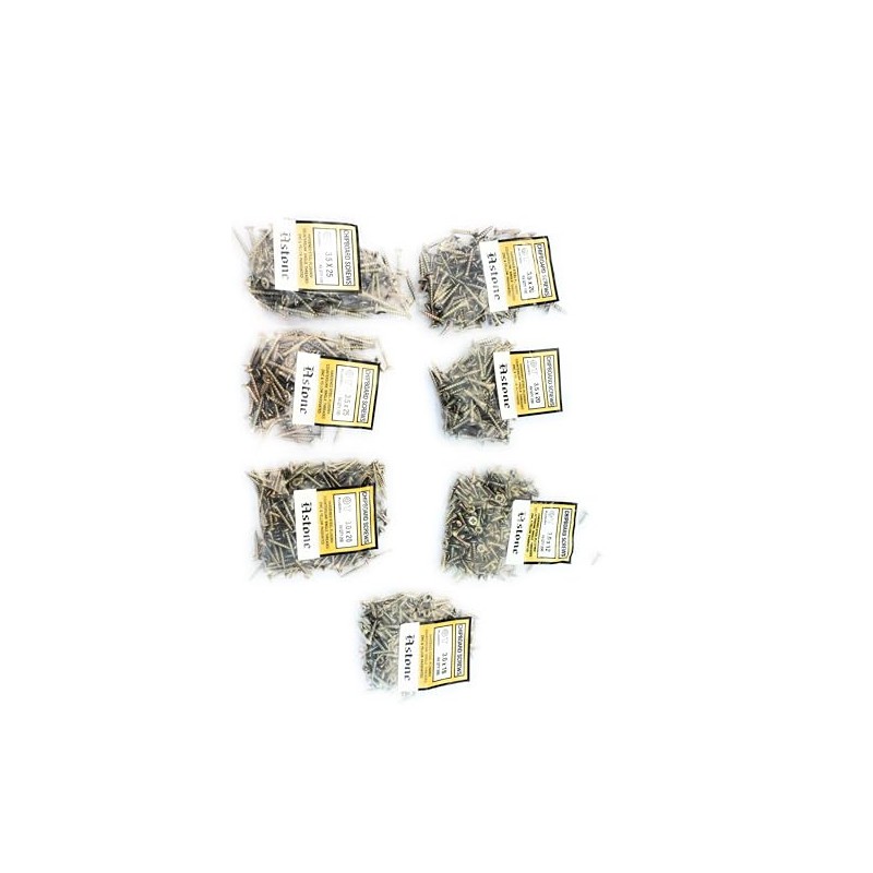 Astone wood screw assortments (1000pc zinc and yellow)