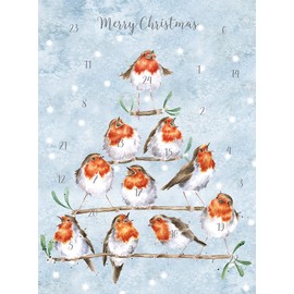Wrendale Designs by Hannah Dale - Rockin’ Robins- Advent Calendar - 210mm by 297mm