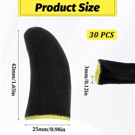 30 PCS Mobile Gaming Finger Sleeves, Thumb Sleeves Mobile Gaming, Carbon Fingers Sleeve Anti Sweat Gamer Finger Covers for All Touchscreen