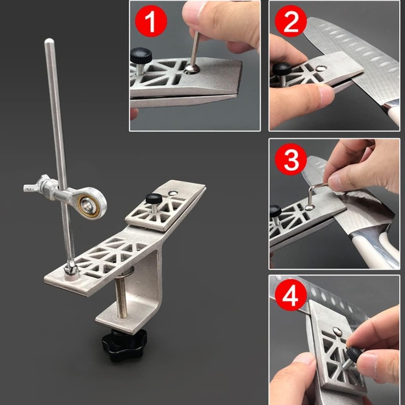 Professional Sharpener with 6 Sharpening Stones, Fixed Angle Kitchen Chef