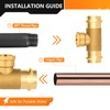 2-Pack HeSun Copper Pressure Fitting Tee, 1"PRESS x 1"PRESS x