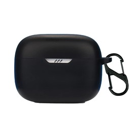 QWYJ Funda para JBL Tune 230 NC/235 NC Case Carcasa Protectora de Silicona, para JBL Tune 230 NC Funda con Mosquetón Llavero Anti-perdida (Negro)