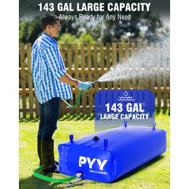 PYY PYY Portable 143 Gallon Water Bladder for Truck Bed,Carrier Cart, Large Water Bob Bathtub Emergency Water Bladder for Outdoor RV & Car Camping,Water Storage Bladder with Spigot,Overflow Kit-Blue 540L