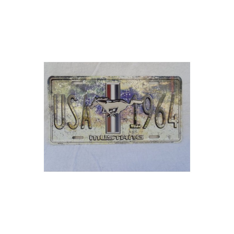 Ford Mustang USA Since 1964 License Plate TAG Pony Emblem