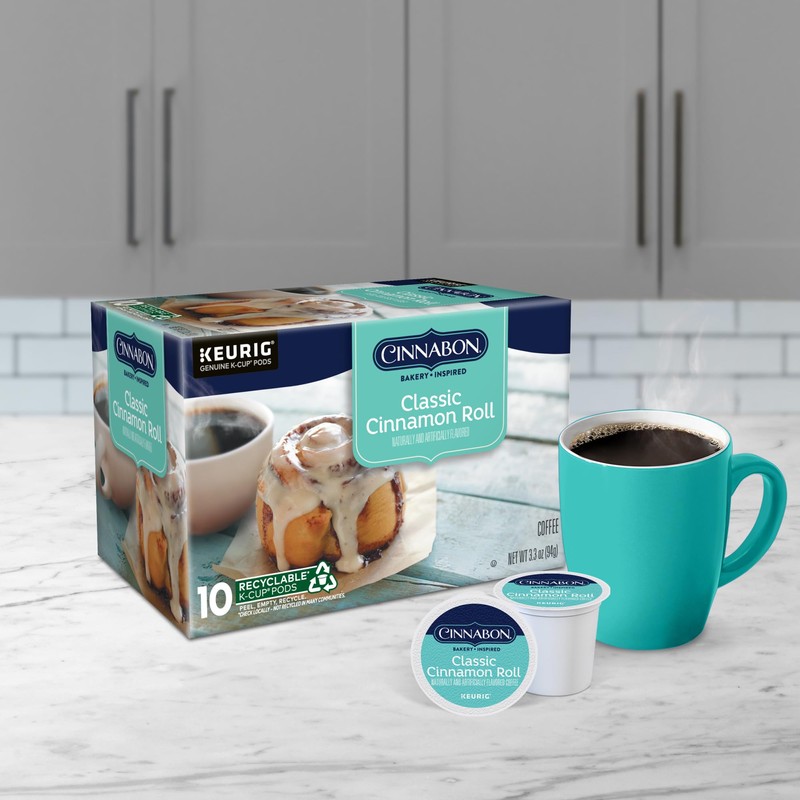 Cinnabon Classic Cinnamon Roll Coffee, Keurig Single Serve K-Cup Pods,