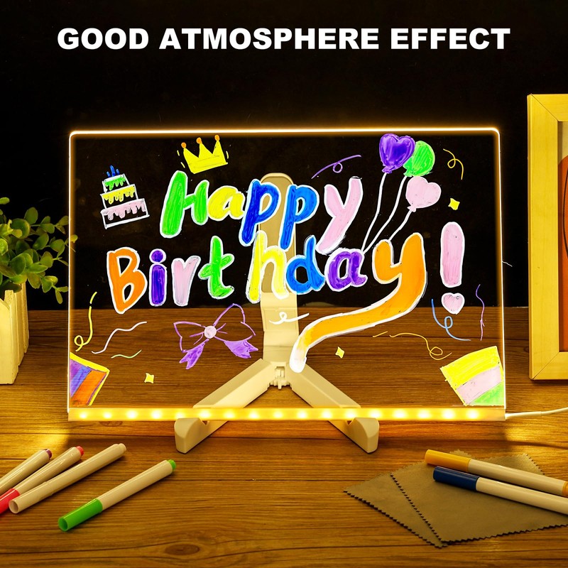 LED Note Board with 7 Colors, 12"x8" Lumiboard Led Drawing