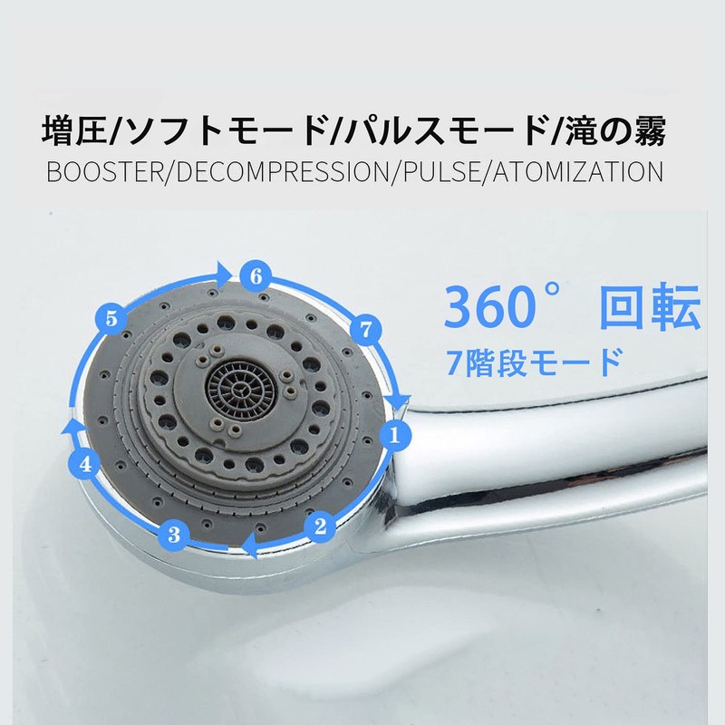Hard-Base Metal Shower Head with Micro Nano Bubble Technology, Water
