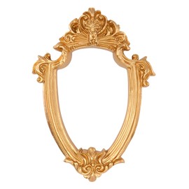 1PCS Ornate European Gold Frame Shield Small Photo Frame, As Vintage Decor Mini Vintage Photo Frames, Nail Art Display Frame Retro Photo Frame, Stylish Gold Frame for DIY, Display and Collectibles