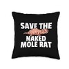Naked Mole Rat Funny African Rodent Throw Pillow