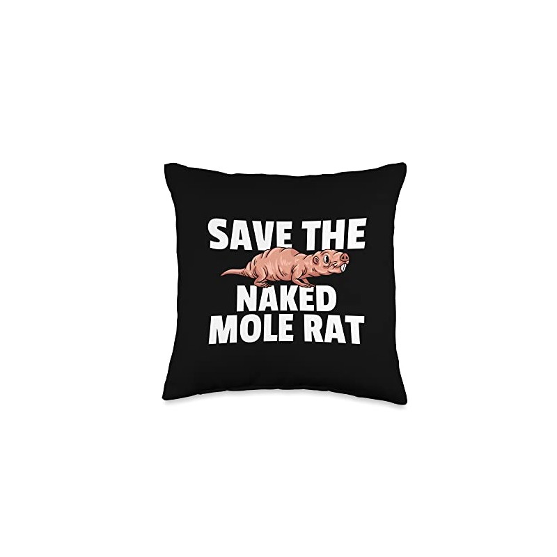 Naked Mole Rat Funny African Rodent Throw Pillow